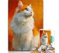 Jigsaws Puzzles 1000 Pieces for Teenagers Gifts Oil Painting Cat 1000 Piece Puzzle,Educational Games Home Decoration Birthday Present, Gifts, Wall Art 26x38cm