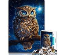 Jigsaws Puzzles 1000 Pieces for Teenagers Gifts Owl in The Night Sky Teenager Jigsaw,learning Educational for Is Ideal As A Gift for The Whole Family 75x50cm