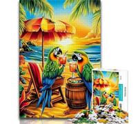 Jigsaws Puzzles 1000 Pieces for Teenagers Gifts Parrot on Vacation Adult Jigsaw,Family Educational Games Home Decoration Gift (size 38x26cm)