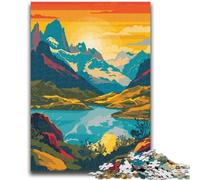 Jigsaws Puzzles 1000 Pieces for Teenagers Gifts Patagonia Lake Sunset for Age 14+ Quiz Game Fun at Home Activities, Birthday Present,Travel Gifts (size 50x70cm)