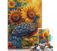 Jigsaws Puzzles 1000 Pieces for Teenagers Gifts Peacock And Sunflower Teenager Jigsaw,Stress Reliever Staycation Kill Time Home Decoration Toys 38x26cm
