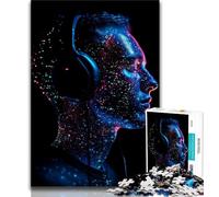 Jigsaws Puzzles 1000 Pieces for Teenagers Gifts People Listening to Music Teenager Jigsaw,Stress Reliever Staycation Kill Time Home Decoration Toys 38x26cm