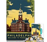 Jigsaws Puzzles 1000 Pieces for Teenagers Gifts Philadelphia,Family Game Stress Reliever Difficult Challenge Suitable for Couples (75x50cm)