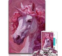 Jigsaws Puzzles 1000 Pieces for Teenagers Gifts Pink Unicorn,Help The Brain Exercise Addictive Toys to Cultivate Patience Artists Collection,Fine Art 38x26cm