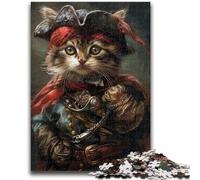 Jigsaws Puzzles 1000 Pieces for Teenagers Gifts Pirate Cat 1000 Piece Puzzle,Perfect for Game Nights, Colorful Toy for Home Gift (75x50cm)