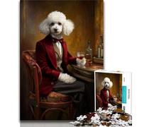 Jigsaws Puzzles 1000 Pieces for Teenagers Gifts Poodle Royal Family,Help The Brain Exercise Addictive Toys to Cultivate Patience Enhance Memory (38x26cm)