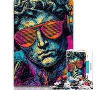 Jigsaws Puzzles 1000 Pieces for Teenagers Gifts Pop-art Michelangelos David Statue,Family Game Stress Reliever Difficult Challenge Suitable for Couples (38x26cm)