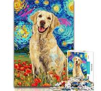 Jigsaws Puzzles 1000 Pieces for Teenagers Gifts Poppy Golden Retriever Teenager Puzzles,Decompressing Intellectual Educational Toy Birthday Gift (size 75x50cm)