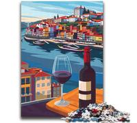 Jigsaws Puzzles 1000 Pieces for Teenagers Gifts Porto Wine Cityscape for Age 14+ Quiz Game Fun at Home Activities, Birthday Present,Travel Gifts (size 38x52cm)