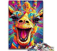 Jigsaws Puzzles 1000 Pieces for Teenagers Gifts Psychedelic Art Giraffe Teenager Jigsaw,Vibrant And Unique Design Relaxing & Challenging Puzzle Experience (50x75cm)