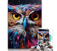Jigsaws Puzzles 1000 Pieces for Teenagers Gifts Psychedelic Bird Owl,Challenging Game Toys Wall Decoration Unique Birthday And Xmas Gifts (75x50cm)