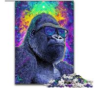 Jigsaws Puzzles 1000 Pieces for Teenagers Gifts Psychedelic Chimpanzee Brain Intelligence Challenge Addictive Toys Birthday Present, Gifts, Wall Art (size 26x38cm)
