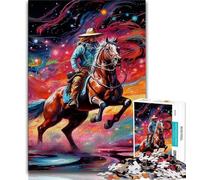 Jigsaws Puzzles 1000 Pieces for Teenagers Gifts Psychedelic Colored Horses Adult Puzzles,Toys Educational Games Stress Relieving Unique Birthday And Gifts 26x38cm