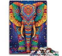 Jigsaws Puzzles 1000 Pieces for Teenagers Gifts Psychedelic Elephant Family Entertainment Toys Educational Game for Birthday, Chrismas for Ages 14+ 50x75cm