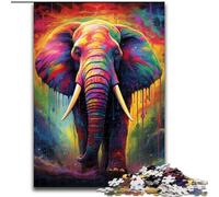 Jigsaws Puzzles 1000 Pieces for Teenagers Gifts Psychedelic Elephant,Stress Reliever Difficult Challenge Is Ideal As Gifts for The Whole Family 50x75cm