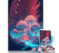 Jigsaws Puzzles 1000 Pieces for Teenagers Gifts Psychedelic Mushroom Art 1000 Pieces for Teenagers,Quiz Game for Is Ideal As A Gift for The Whole Family (size 75x50cm)
