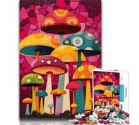 Jigsaws Puzzles 1000 Pieces for Teenagers Gifts Psychedelic Mushrooms Adult Puzzles,Decompressing Intellectual Educational Toy Perfect Decoration 50x75cm