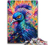 Jigsaws Puzzles 1000 Pieces for Teenagers Gifts Psychedelic Peacock Teenager Jigsaw,Vibrant And Unique Design Relaxing & Challenging Puzzle Experience (38x26cm)