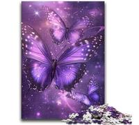 Jigsaws Puzzles 1000 Pieces for Teenagers Gifts Purple Magic Butterfly Suitable for Ages 14 And Up Family Games Deal As Gifts for The Whole Family 26x38cm