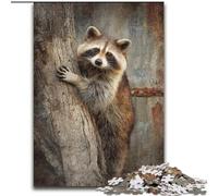 Jigsaws Puzzles 1000 Pieces for Teenagers Gifts Raccoon in A Tree, Learning Educational for Is Ideal As A Gift for The Whole Family (Size 50x75cm)