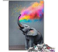 Jigsaws Puzzles 1000 Pieces for Teenagers Gifts Rainbow Smoke Elephant, for 14+ Challenging Game As A Gift for The Whole Family And Friends (size 26x38cm)