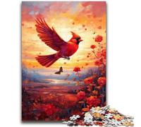 Jigsaws Puzzles 1000 Pieces for Teenagers Gifts Red Bird Adult Puzzles,Toys Educational Games Stress Relieving Unique Birthday And Gifts (75x50cm)