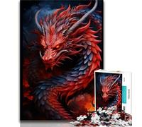 Jigsaws Puzzles 1000 Pieces for Teenagers Gifts Red Dragon 1000 Piece Puzzle,Suitable for Desktop Decoration for And Age 14 (size 38x26cm)