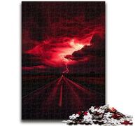 Jigsaws Puzzles 1000 Pieces for Teenagers Gifts Red Lightning Educational Game Challenge Toy Wall Decoration Unique Birthday And Xmas Gifts 38x26cm