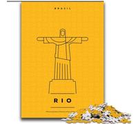 Jigsaws Puzzles 1000 Pieces for Teenagers Gifts Rio Brazil, for 14+ For Family Fun & Game Night Artists' Collection, Fine Arts 75x100cm