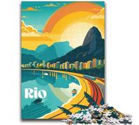 Jigsaws Puzzles 1000 Pieces for Teenagers Gifts Rio Sunrise Coast Stress Reliever Difficult Challenge Is Ideal As Gifts for The Whole Family (size 50x70cm)