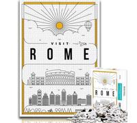 Jigsaws Puzzles 1000 Pieces for Teenagers Gifts Rome Italy,Help The Brain Exercise Addictive Toys to Cultivate Patience Enhance Memory (75x50cm)