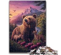 Jigsaws Puzzles 1000 Pieces for Teenagers Gifts Rose Brown Bear Learning Educational Toys Fun at Home Activities, Birthday Present,Travel Gifts 26x38cm