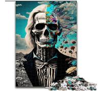 Jigsaws Puzzles 1000 Pieces for Teenagers Gifts Rose Skull, Help The Brain Exercise Addictive Toys to Cultivate Patience Enhance Memory (Size 26x38cm)