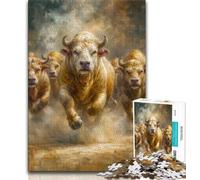 Jigsaws Puzzles 1000 Pieces for Teenagers Gifts Running Bison 1000 Pieces for Adults,Educational Games Home Decoration Suitable for Desktop Decoration (size 75x50cm)