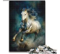 Jigsaws Puzzles 1000 Pieces for Teenagers Gifts Running White Horse, Family Entertainment Toys Is Ideal As Gifts for The Whole Family for 14+ (Size 50x75cm)