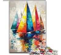 Jigsaws Puzzles 1000 Pieces for Teenagers Gifts Sailboat Oil Painting, Decompressing Intellectual Educational Toy Birthday Present, Gifts, Wall Art (Size 50x75cm)
