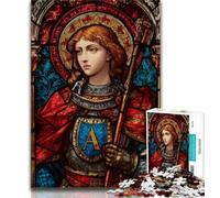Jigsaws Puzzles 1000 Pieces for Teenagers Gifts Saint A Stained Glass,Toys Educational Games Stress Relieving Unique Home Decor And Gifts (38x26cm)