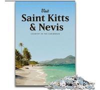 Jigsaws Puzzles 1000 Pieces for Teenagers Gifts Saint Kitts And Nevis,Educational Family Game Suitable for Desktop Decoration 50x75cm