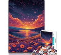 Jigsaws Puzzles 1000 Pieces for Teenagers Gifts Sea of Flowers Puzzles for Adults,Fun Present & Activity for Home,Toy for Rainy Days 38x26cm