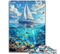 Jigsaws Puzzles 1000 Pieces for Teenagers Gifts Ship Sailing on The Ocean Help The Brain Exercise Addictive Toys to Cultivate Patience A Work of Art 50x75cm