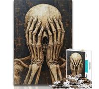 Jigsaws Puzzles 1000 Pieces for Teenagers Gifts Skeleton Covering His Face Teenager Jigsaw,Vibrant And Unique Design Relaxing & Challenging Puzzle Experience 26x38cm