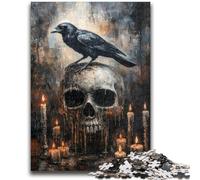Jigsaws Puzzles 1000 Pieces for Teenagers Gifts Skeleton Crow Educational Games Home Decoration Birthday Present, Gifts for Age 14+ 26x38cm