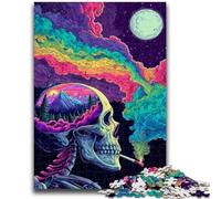 Jigsaws Puzzles 1000 Pieces for Teenagers Gifts Skull Rainbow Smoke Adult Puzzles,Toys Educational Games Stress Relieving Unique Birthday And Gifts (75x50cm)