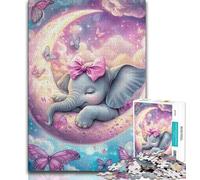 Jigsaws Puzzles 1000 Pieces for Teenagers Gifts Sleeping Baby Elephant,Challenging To Complete But Fun And Humorous Birthday Present,Gifts,Wall Art (38x26cm)