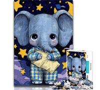 Jigsaws Puzzles 1000 Pieces for Teenagers Gifts Sleeping Baby Elephant Teenager Jigsaw,Stress Reliever Staycation Kill Time Home Decoration Toys 38x26cm