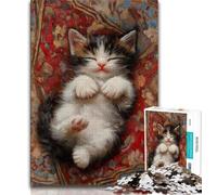 Jigsaws Puzzles 1000 Pieces for Teenagers Gifts Sleeping Cat,Challenging To Complete But Fun And Humorous Birthday Present,Gifts,Wall Art (38x26cm)
