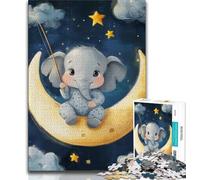Jigsaws Puzzles 1000 Pieces for Teenagers Gifts Sleeping Elephant Puzzles,Quiz Game for Is Ideal As A Gift for The Whole Family 38x26cm