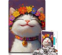 Jigsaws Puzzles 1000 Pieces for Teenagers Gifts Smiling Cat 1000 Piece Jigsaw,Unique Birthday And Gifts for And Age 14 Years Up (size 75x50cm)