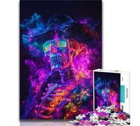 Jigsaws Puzzles 1000 Pieces for Teenagers Gifts Smoke Skull 1000 Piece Puzzle,Educational Stress Relief Toy Gifts for Friends And Family 26x38cm