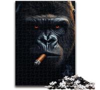 Jigsaws Puzzles 1000 Pieces for Teenagers Gifts Smoking Chimpanzee 1000 Piece Puzzle,Educational Games Home Decoration Birthday Present, Gifts, Wall Art (75x50cm)
